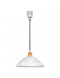 EGLO 87009 - LORD 2 Hanging Lamp made of Wood in Acrylic, silver wood, nickel-matte, Beech and Alabaster glass