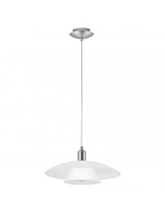 EGLO 87052 - BRENDA Crystal Pendant Lamp in Matte Nickel Steel and Satin Glass