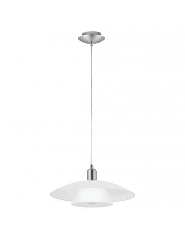 EGLO 87052 - BRENDA Crystal Pendant Lamp in Matte Nickel Steel and Satin Glass
