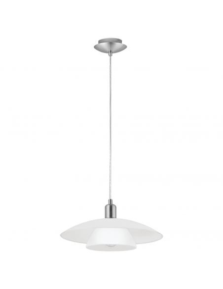 EGLO 87052 - BRENDA Crystal Pendant Lamp in Matte Nickel Steel and Satin Glass