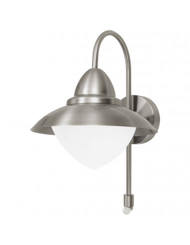 EGLO 87105 - SIDNEY Outdoor wall light with motion sensor in stainless steel and matte opaline glass