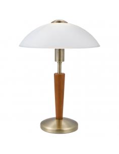 EGLO 87256 - SOLO 1 Lámpara de Salón en Acero, madera bruñido, avellana y Vidrio satinado