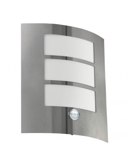 EGLO 88142 - CITY Outdoor wall light with motion sensor in stainless steel, stainless steel and Acrylic