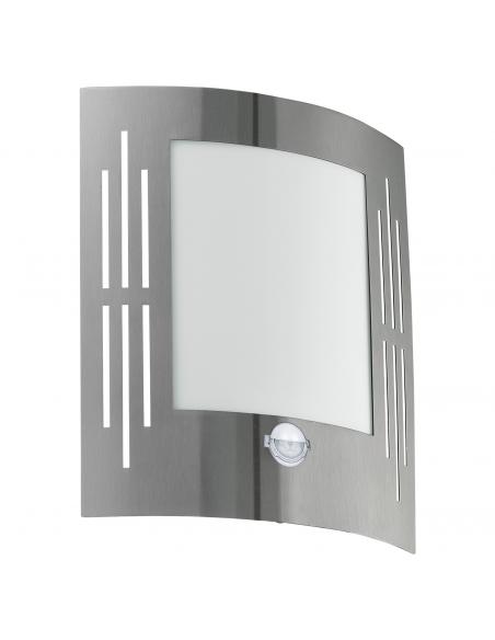 EGLO 88144 - CITY Outdoor wall light with motion sensor in stainless steel and Acrylic