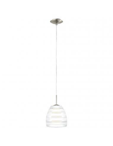 EGLO 88853 - FARGO Matte Nickel Steel and Opal Glass Pendant Lamp