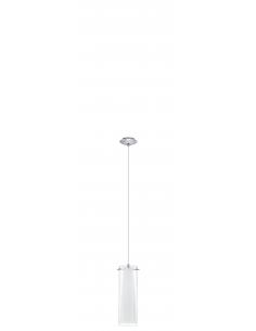 EGLO 89832 - PINTO Lámpara colgante de Cristal en Acero cromo y Vidrio, vidrio opalino mate