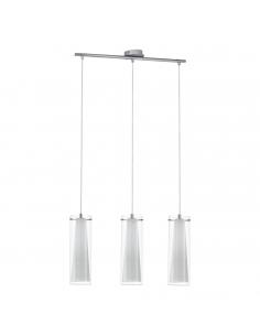 EGLO 89833 - PINTO Crystal Pendant Lamp in Chrome Steel and Glass, matte opal glass