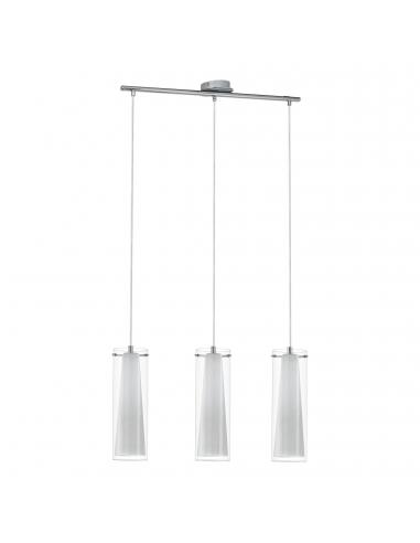 EGLO 89833 - PINTO Crystal Pendant Lamp in Chrome Steel and Glass, matte opal glass