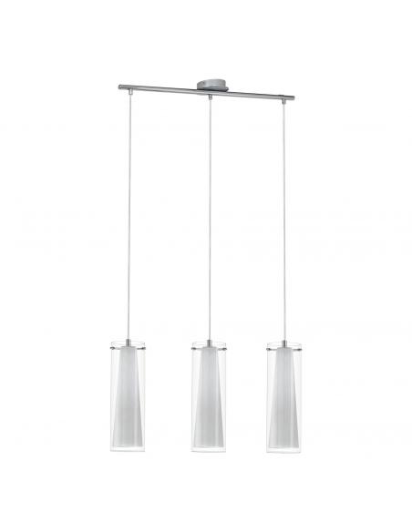 EGLO 89833 - PINTO Crystal Pendant Lamp in Chrome Steel and Glass, matte opal glass